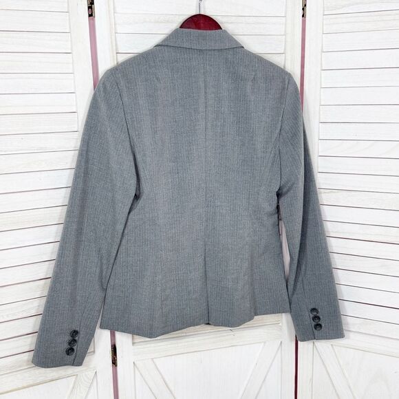 Banana Republic Pinstripe Two Button Blazer Jacket Grey Size 6 - Picture 10 of 14